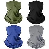 4 Pack Neck Gaiter Breathable Bandana Mask for Outdoor Protection, Washable Reusable Cooling Gator Mask Face Scarf Cover Protect from Dust Sun for Men Women Fishing Cycling Running Facemask Gaitor