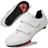 Mens Womens Cycling Shoes Compatible with Peloton Road Bike Riding Bicycle Pre-Installed Delta Cleats(2_White,39)