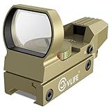 CVLIFE 1X22X33 Red Green Dot Sight, Reflex Sight for 20mm Picatinny Rail, Sand