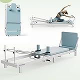 PAETA Pilates Reformer, 86" Foldable Reformer Pilates Machine for Home Use, with Dual Resistance- Springs and Cords, Pilates Equipment for Home Workouts with Jump Board, Up to 400 LBS, Blue