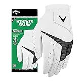 Callaway Golf Weather Spann Glove (Worn on Left Hand,White,Medium/Large,Men's)
