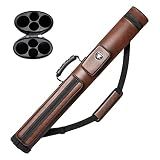 Adhafera Pool Cue Case, 2 X 2 Hard Pool Stick Case, Billiards Accessories | Fit 2-Piece Cue Up to 58", Faux Leather, Two Pockets, Hard Case