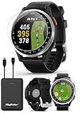 Garmin Approach S44 (Silver/Black) Golf GPS Smartwatch Bundle - 1.2" AMOLED Display, On-Course Features & 15H Battery Life with PlayBetter Screen Protectors & 5000mAh Portable Charger