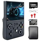 R36MAX 2 Retro Handheld Console, 4.5" IPS HD Portable Gaming Emulator, Detachable Grip, 20000+ Classic Arcade Games, Open Source Linux & 4000mAh Battery (Black-128G)
