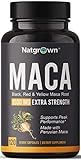 Natgrown Organic Maca Root Powder Capsules 1500 mg with Black + Red + Yellow Peruvian Maca Root Extract Supplement for Men and Women - Vegan Pills