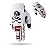 FASTGOOSE Dirt Bike Motorcycle Gloves - Motocross Motorbike Riding ATV MX MTB Off Road Racing Sports Cycling (White, Large)