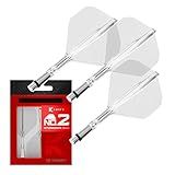 Target Darts K-Shift No.2 Integrated Flights & Shafts | K Shift No.2 Flight & Shaft System, Clear – K-Flex Intermediate Shift Spin Base, Professional Dart Accessories