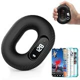 LVPIMAN Smart Grip Strength Trainer with LED Display & Interactive App Game, Hand Grip Strengthener for Men Women, Adjustable 50lb Resistance Hand Exerciser for Forearm Finger, Stress Relief & Fitness Gadget, Black