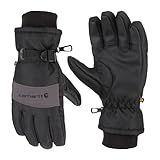 Carhartt Men's Waterproof Insulated Knit Cuff Glove, Black Grey, Large
