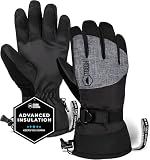 Tough Outdoors Ski Gloves Men Women - Black Snow Ski Gloves Women & Men - Adult Ladies Men's Insulated Warm Waterproof Winter Glove - Snowboard Skiing Snow Cold Weather Water Proof