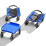 Snowmobile Dolly Sets Heavy Duty V-Slide with 3" PP/TPR Swivel Casters and Rubber Pad Protecting Skis 1500 lbs Capacity(Blue)