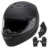 Cartman Adult Motorbike Helmet - DOT Approved Full Face Racing Helmet with Visor & Lightweight Composite Shell Small