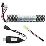 Tosiicop Airsoft Gel Blaster Battery - 11.1V 2000mAh Water Bead Splatter Ball Batteries with Mini Tamiya to SM2P Plug Rechargeable Charger Cable for Splat Ball Replacement - 1 Pack