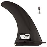 Santa Barbara Surfing SBS 10" Surf & SUP Fin - Free No Tool Fin Screw - 10 inch Center Fin for Longboard, Surfboard & Paddleboard