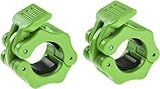 1 Inch Barbell Clamps Clip Quick Release Locking Barbells Pro Workout Professional Weight Collar Clips Lock 1'' Diameter Standard Bar (Green)
