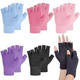 Zhamate 6 Pairs Non Slip Yoga Gloves for Women Fingerless Pilates Gloves