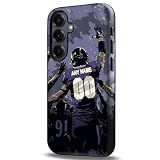 IKPYTREE Custom Football Phone Case for Samsung Galaxy A17 A16 A15 A14 5G & A36 A35 & A56 A55 A06 - Personal Name and Number - Baltimore R Athletes on Heavyduty Back Cover