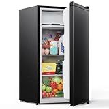 Upstreman 3.2 Cu.Ft Mini Fridge with Freezer, Black-BR321
