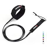 Abahub Premium Surfboard Leash, Straight Surf Board Leg Rope, Legrope Strap for Shortboard, Skimboard, Fish Surfboard Replacement Leashes 8 Foot Black 7 mm Thick