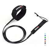 Abahub Premium Surfboard Leash, Straight Surf Board Leg Rope, Legrope Strap for Shortboard, Skimboard, Fish Surfboard Replacement Leashes 8 Foot Black 7 mm Thick