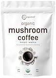 Organic Instant 10 in 1 Mushroom Coffee Powder, 14 Ounce (158 Servings) | Weight & Immune Support | Premium Arabica Coffee with Lion’s Mane, Chaga, Reishi,& More