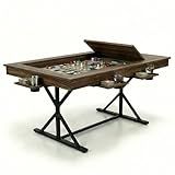 ARTETHYS Board Game Table for 4-6 Players, 62"x38" Convertible Dining to Gaming Table with Removable Top Panels for Adults, Big Card Table with 6 Cup Holders & Hobby Tray for Poker， Family Gatherings