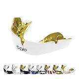 OPRO Instant Custom-Fit Mouth Guard, Dentist-Level Comfort, Protection & Fit - Moldable Mouthguard for Football, Boxing, Rugby, MMA, BJJ, UFC Mouth Piece- Includes Mouth Guard Case (White, Adult)
