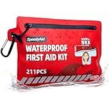 211 PCS Waterproof First Aid Kit, IPX7 Rated Dry Bag with Airtight Zipper, Portable Emergency Medical Supplies for Hiking, Boating, Swimming, Camping & Outdoor Activities