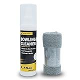 Alimi Xport Bowling Ball Cleaner Spray with Microfiber Towel - Removes Oil, Dust & Scuffs, Gentle Formula for All Ball Types, Portable 6.7 fl oz Bottle (200ML)