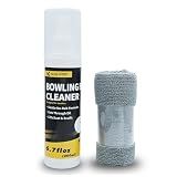 Alimi Xport Bowling Ball Cleaner Spray with Microfiber Towel - Removes Oil, Dust & Scuffs, Gentle Formula for All Ball Types, Portable 6.7 fl oz Bottle (200ML)