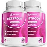 Rosabella Organic Beet Root Capsules - 1300mg Beet Root Powder Aids Healthy Circulation & Vitality, Non-GMO, Beet Root Supplement - 120 Capsules, 60-Day Supply