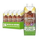 Carnation Breakfast Essentials High Protein with Fiber Ready-to-Drink, 8 FL OZ Carton, Rich Milk Chocolate (Pack of 24)