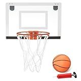 Amazon Basics Mini Indoor Basketball Hoop, Over The Door Backboard and Rim, 18" x 12"