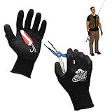 Fish Handling/Cleaning Gloves Textured Grip Palm Soft Lining Fillet Gloves – One Size Fits Most L to XL