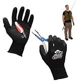 Fish Handling/Cleaning Gloves Textured Grip Palm Soft Lining Fillet Gloves – One Size Fits Most L to XL