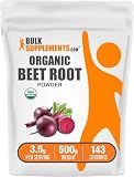 BulkSupplements.com Organic Beet Root Powder - Superfood Supplement, Beet Root Supplements - Vegan & Gluten Free, 3.5g per Serving, 500g (1.1 lbs) (Pack of 1)