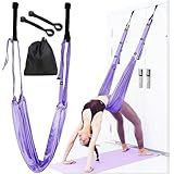 Elfzone Dance Stretching Equipment - Yoga Strap, Backbend Training Yoga Stretching Rope with Door Anchor, Flexibility Trainer Stretching Equipment Assist Stretch Strap for Fitness Gymnastics Dance Aerial Yoga Ballet