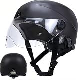 DC Smart Bike Helmet with Cameras Dual HD Front & Rear Video Recorder for Ebike & Electric Scooter, Bluetooth App Control Action Cam Helmet, CPSC Certified (Black)