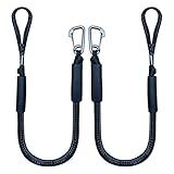 4 Feet Bungee Dock Line Mooring Rope 2-Pack for Docking with Stainless Steel Clip Accessories for Boats PWC, Built in Snubber, Kayak, Watercraft,SeaDoo,Jet Ski, Pontoon, Canoe, Power Boat