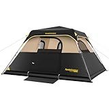 FanttikOutdoor Zeta C6 Pro Camping Tent 6 Person Instant Cabin Tent Setup in 60 Seconds with Rainfly & Windproof Portable with Carry Bag for Family Camping & Hiking, Khaki
