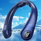 Neck Fan with LED Display, Portable Rechargeable Bladeless Hands-Free Personal Fan, All-Around Cooling, 5 Speeds, Neck Brace, Lightweight Neck Air Conditioner Fan for Women/Men, Hot Flashes, Travel