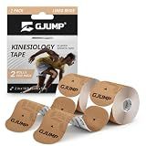 GJUMP Kinesiology Tape, 40 Count Precut Strips 2 Rolls Original Cotton Tape