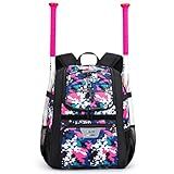 KAVIGOR Youth Baseball Bag, Softball Bag for Girls & Boys, Kids Tball Backpack with Shoes Compartment