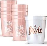 Team Bride Bachelorette Party Cups - Memorable Bach Decorations, Favors, Accessories, Bride Tribe Gifts for Bridesmaids - Decor for Final Fiesta