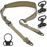 WarBull Padded 2 Point Sling, QD Swivel 2 Point Sling with HK Hook, Tactical Gun Sling for Rifle, Shotgun, and Crossbow, Ideal Gift for Hunter, Shooting (Coyote Brown)