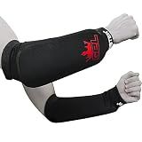 Meister Elastic Cloth Forearm Guards w/ Integrated Gel Padding - BK - L/XL