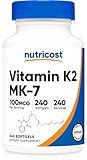 Nutricost Vitamin K2 MK-7 100 mcg, 240 Softgels - Gluten Free and Non-GMO MK7
