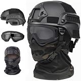 Tactical Helmet,Black Googles Mask and MICH Tactical Helmet