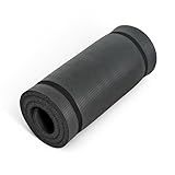 CAP Barbell Yoga Mat 1" Thick with Carrying Strap - High Density Exercise Mat for Yoga, Pilates, Stretching, Floor & Fitness Workouts - 74''x24''x1 | Black