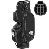 Shopsource Golf Cart Bag, 15 Way Top Lightweight Golf Bag, Golf Club Cart Bags for Men Women with Full-Length Dividers, Dedicated Putter Well, Rain Cover